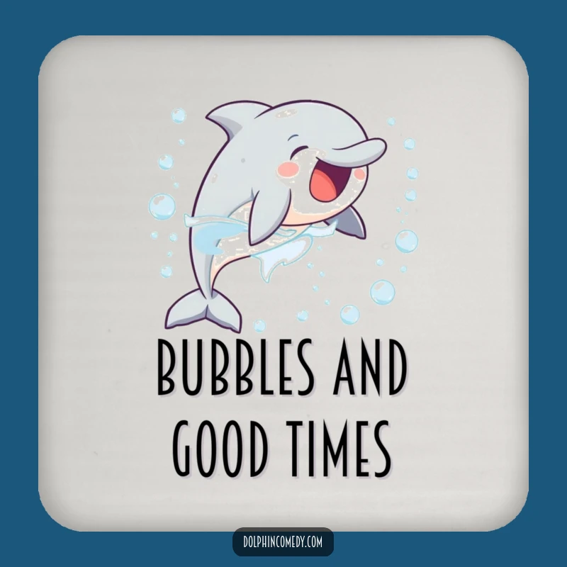 Funny Delighted Dolphin Coasters: Protect Surfaces with Bubbly Charm