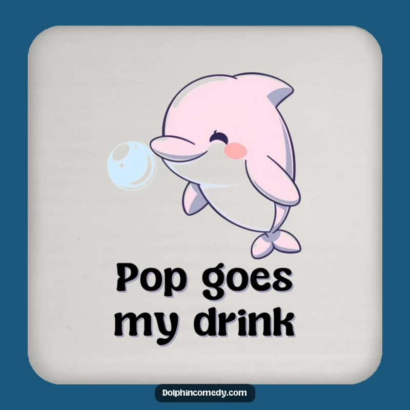 Funny Dolphin Bubble Coasters - Set of Playful Dolphin Art, Protect Surfaces Gift