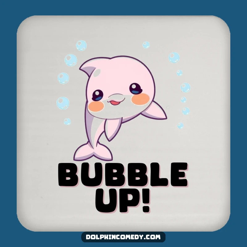 Funny Dolphin Bubble Ring Coasters (Set of 4): Protect Surfaces with Playful Bubbles