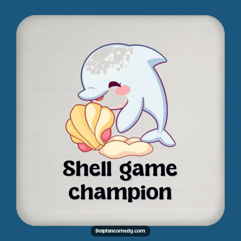 Funny Dolphin Seashell Coaster - Protect Surfaces Funny Gift