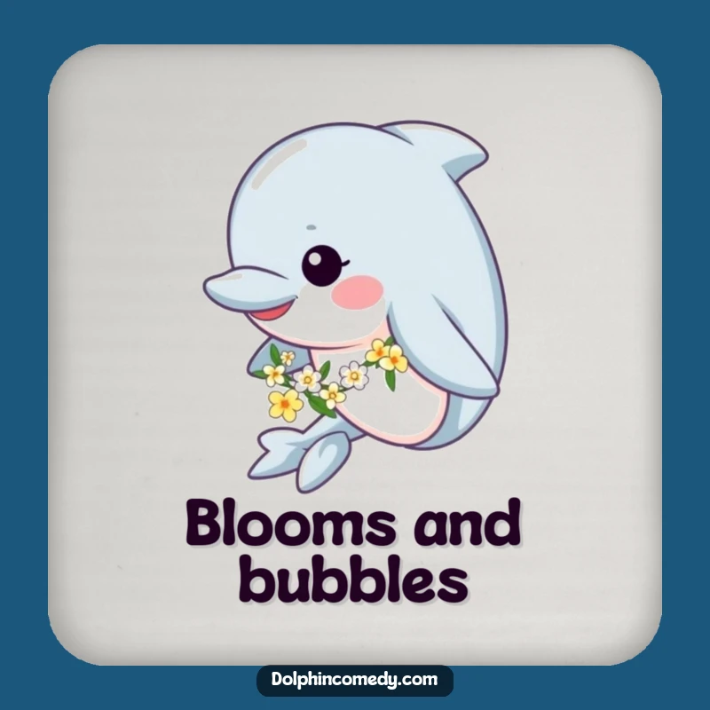 Funny Floral Dolphin Coasters: Cheerful Decor, Chic Gift for Hosts