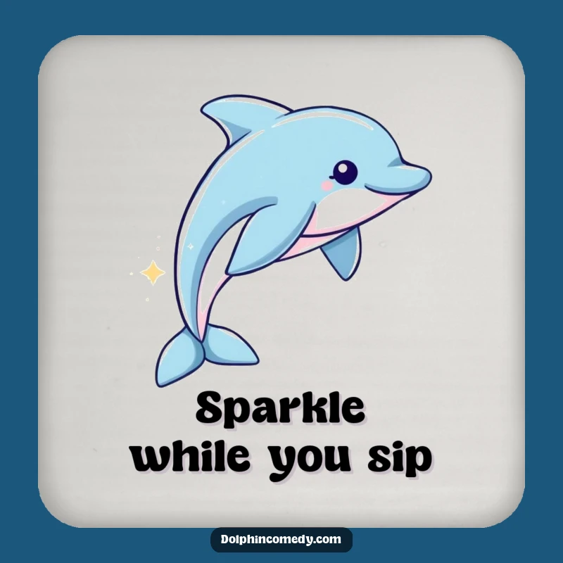 Funny Sparkling Dolphin Coaster: Magical Style, Whimsical Protection, Wonderful Funny Gift