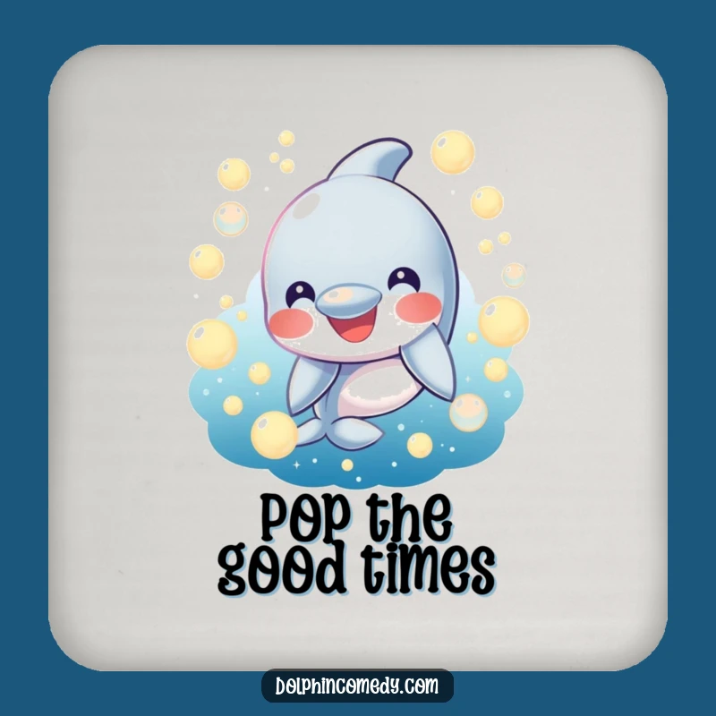 Funny Happy Dolphin Drink Coasters: Add Joyful Bubbles to Your Table