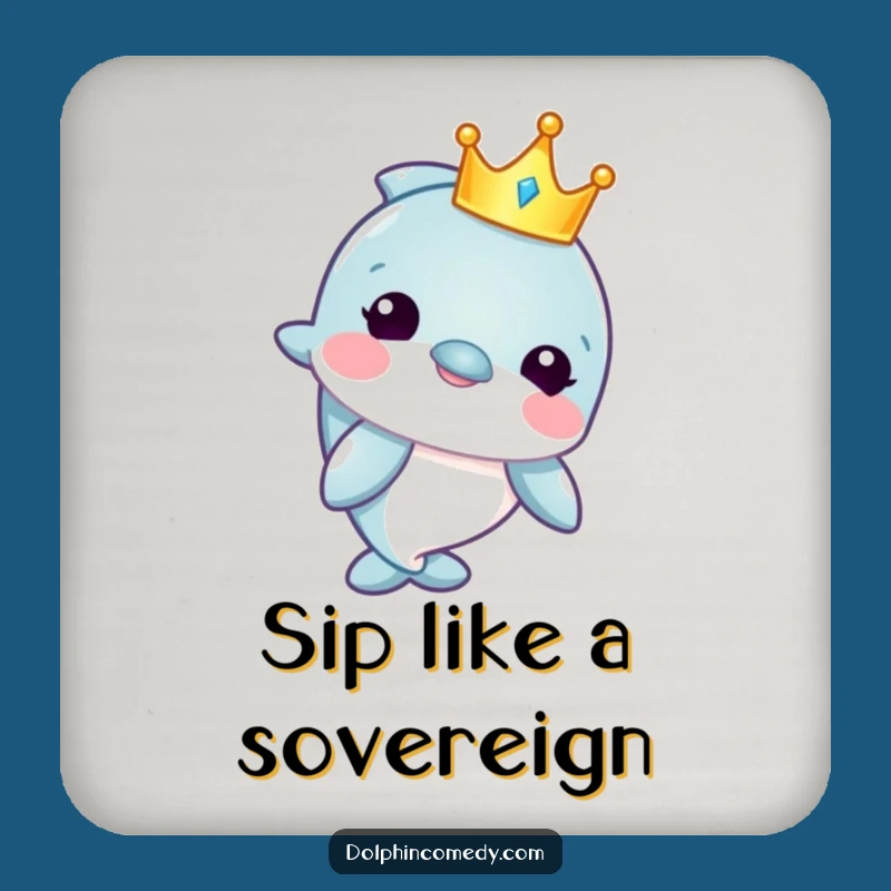 Funny Royal Dolphin Coaster - Protect Surfaces Funny Gift