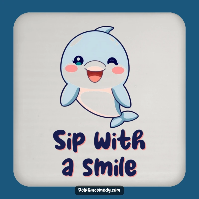 Funny Friendly Dolphin Coaster: Welcoming Smile Protection, Your Chic Funny Gift
