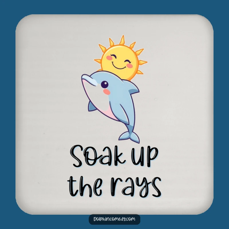 Funny Dolphin Sun Coaster Set: Protect Surfaces with Seaside Humor
