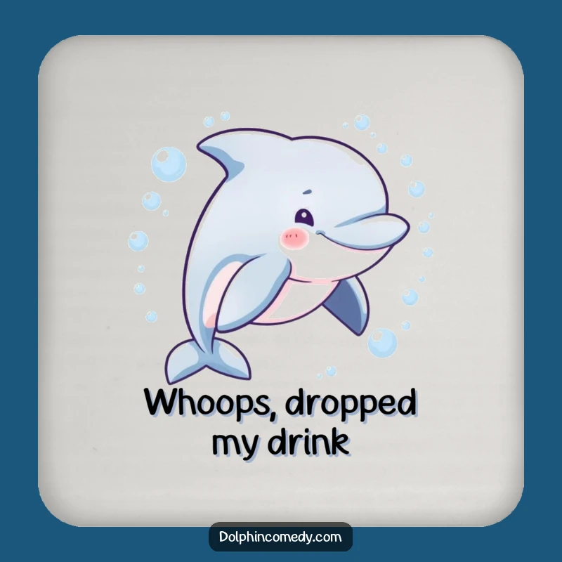 Funny Mischievous Dolphin Coasters - Humorous Table Protection with Playfulness