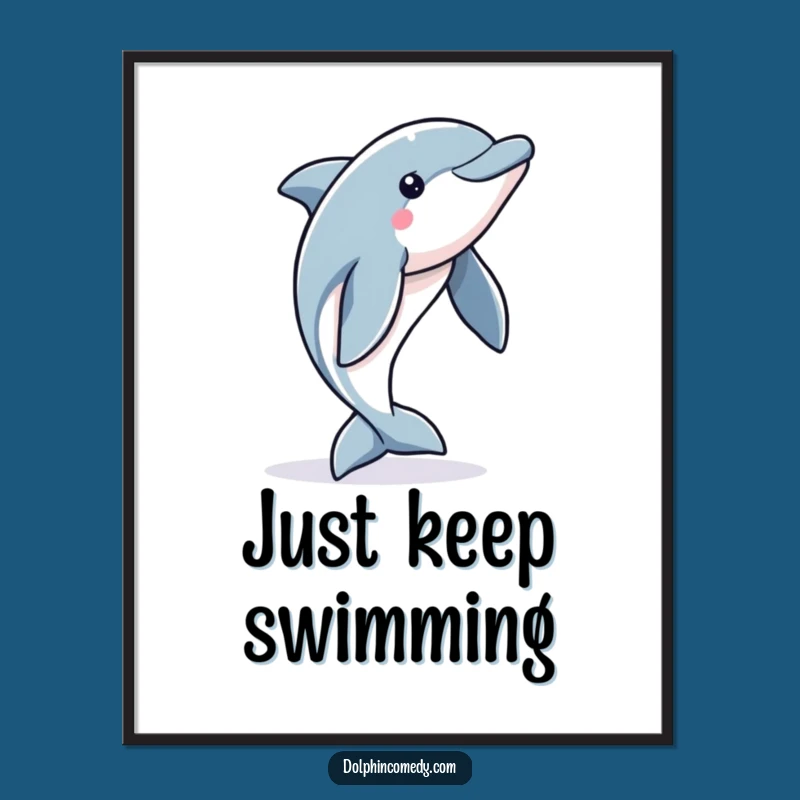Funny Dolphin Art Poster: Alert Jump for Your Wall Decor