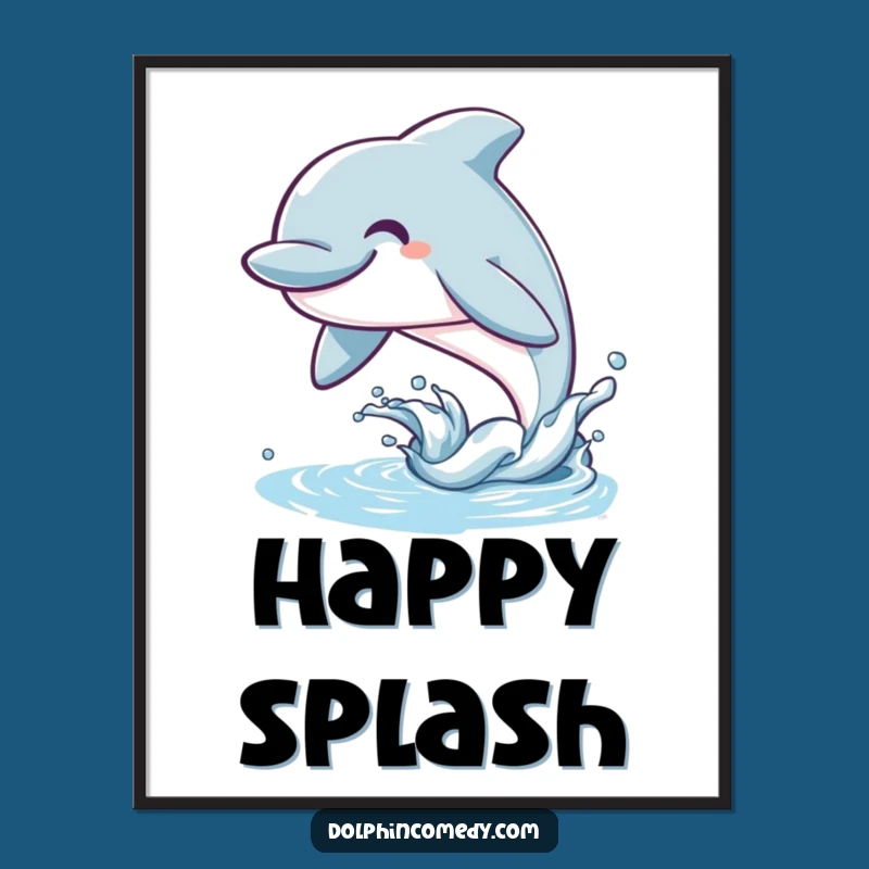 Funny Dolphin Poster: Capture the Pure Joy of the Ocean Leap!