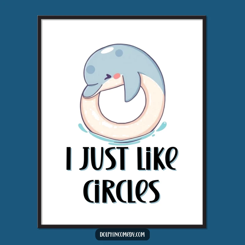 Funny Dolphin Ring Toss Poster: Hilarious Aquatic Art Print, Perfect Funny Gift Decor