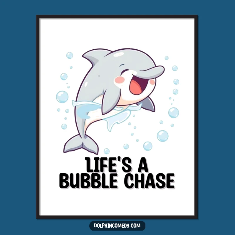 Funny Delighted Dolphin Poster: Bring Exciting Ocean Art Home