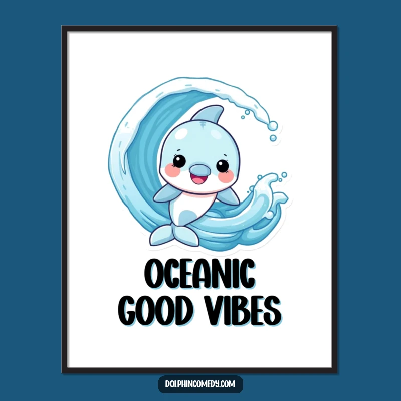 Funny Dolphin Wave Dancer Poster - Vibrant Ocean Art Print!