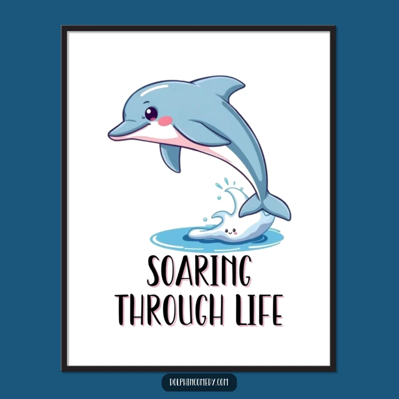 Funny Free Dolphin Poster: Decorate with the Spirit of Freedom