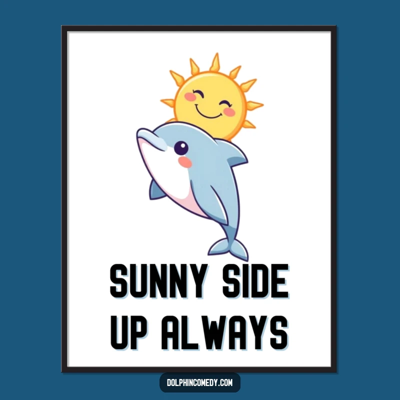 Funny Dolphin Sun Poster: Whimsical Wall Art for a Cheerful Home