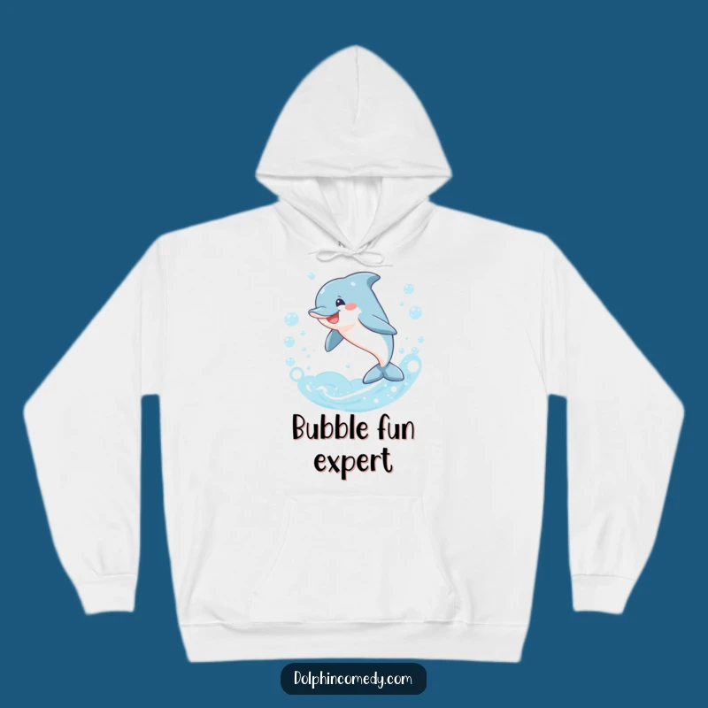 Funny Dolphin Bubbles Hoodie - Cozy & Hilarious Ocean Comfort
