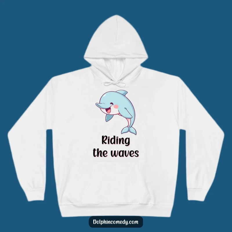 Cozy Funny Cheerful Dolphin Hoodie: Warmth and Grace, Hilarious Comfort
