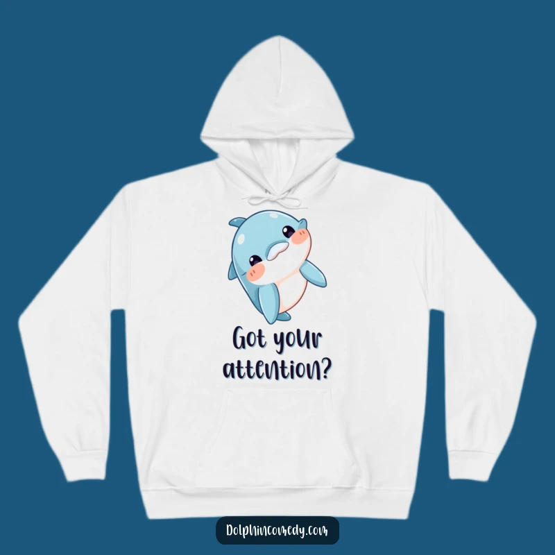 Cozy Funny Curious Dolphin Hoodie: Head Bobbing Charm, Ultimate Funny Gift