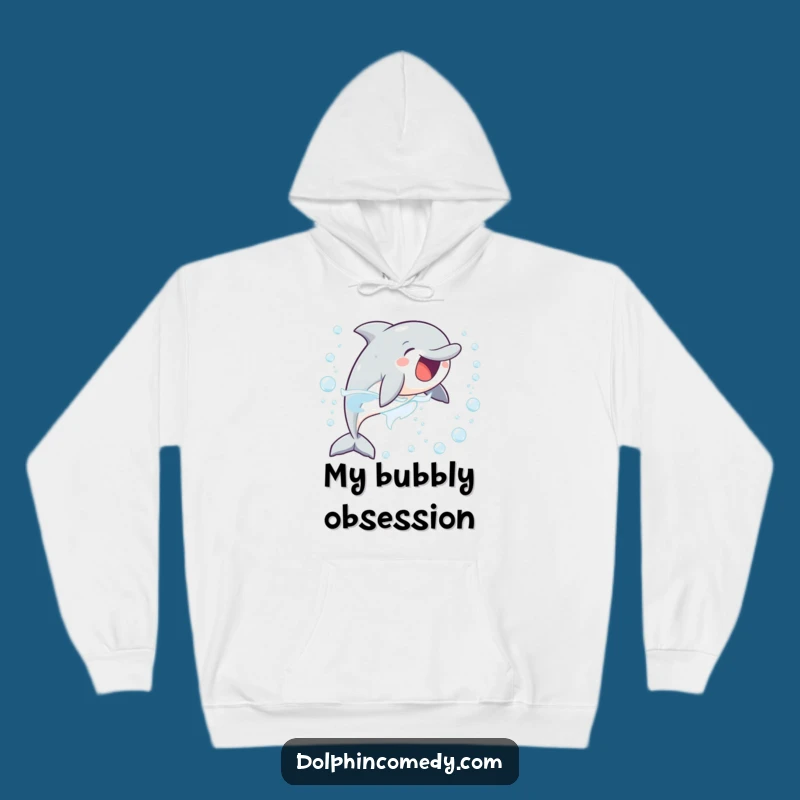 Cozy Funny Delighted Dolphin Hoodie: Warmth and Excitement, Hilarious Gift