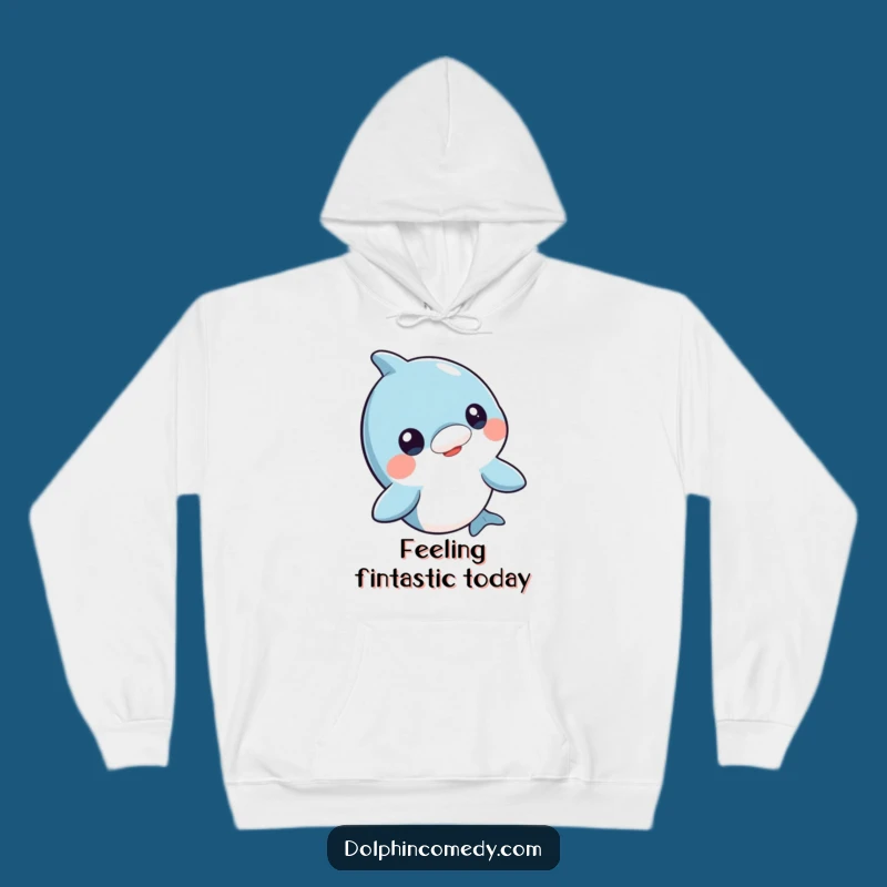 Cozy Funny Dolphin Bobbing Head Hoodie - Warm & Humorous Ocean Gift