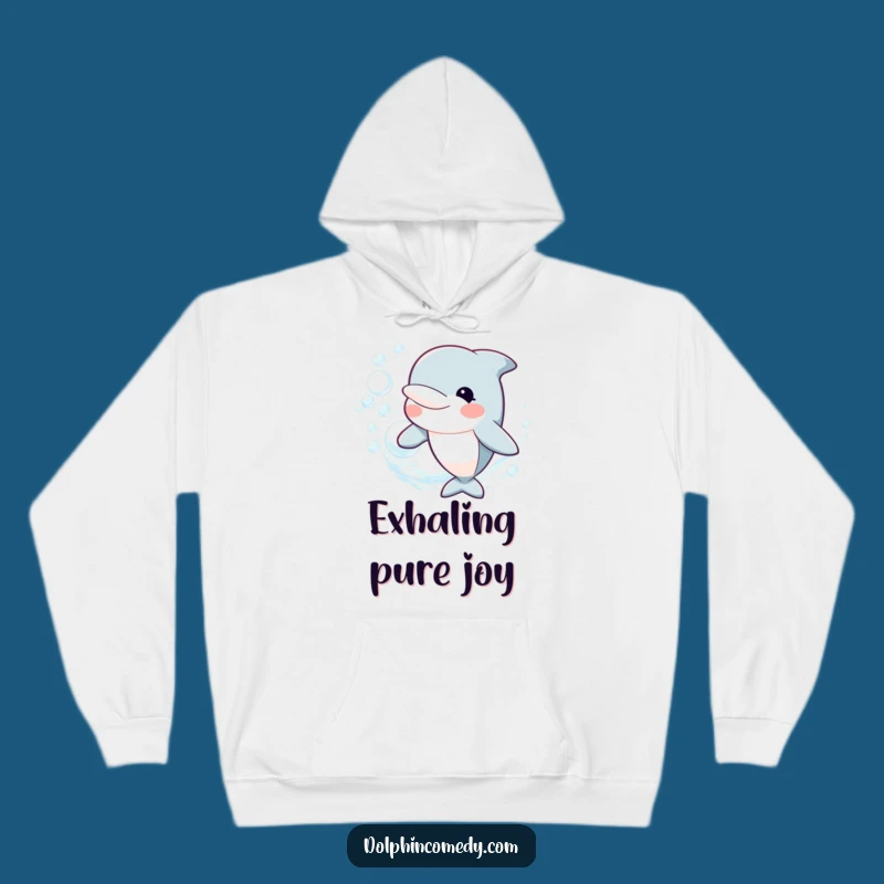 Cozy Funny Happy Dolphin Hoodie: Bubble Ring Comfort, Ultimate Funny Gift