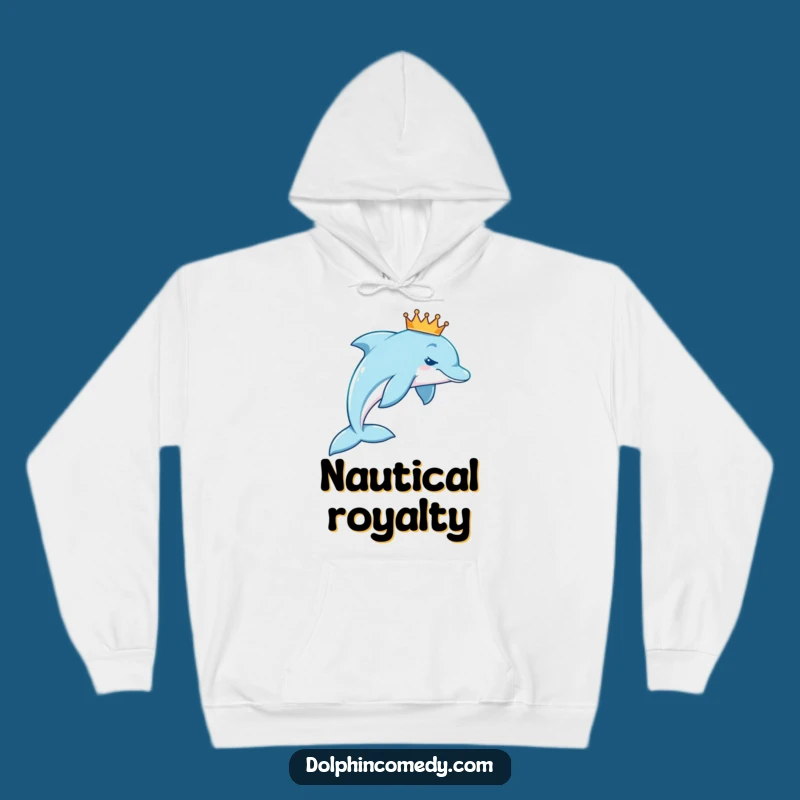 Cozy Funny Royal Dolphin Hoodie: Warmth and Whimsy for the Aquatic Sovereign