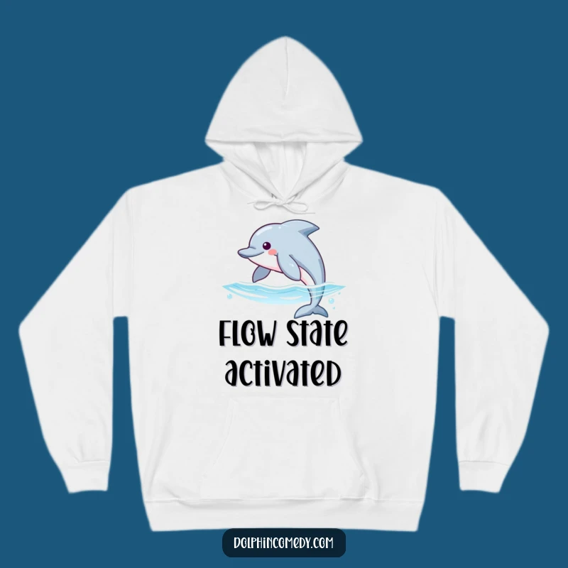 Funny Dolphin Glide Hoodie: Cozy Marine Mammal Wear, Great Gift for Cold Days