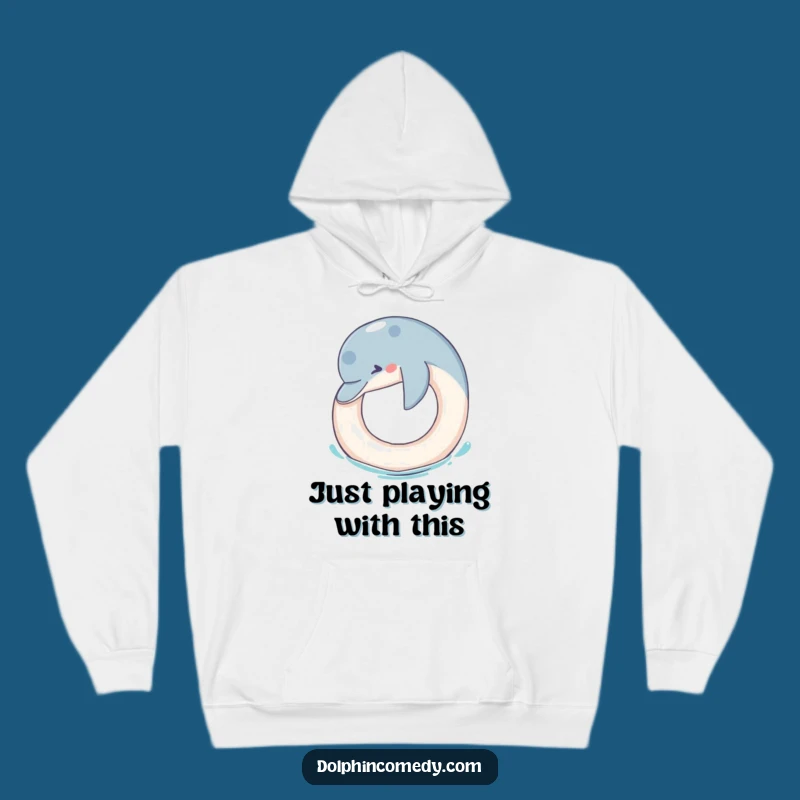 Funny Dolphin Ring Toss Hoodie: Cozy and Hilarious Marine Mammal Wear, Great Gift