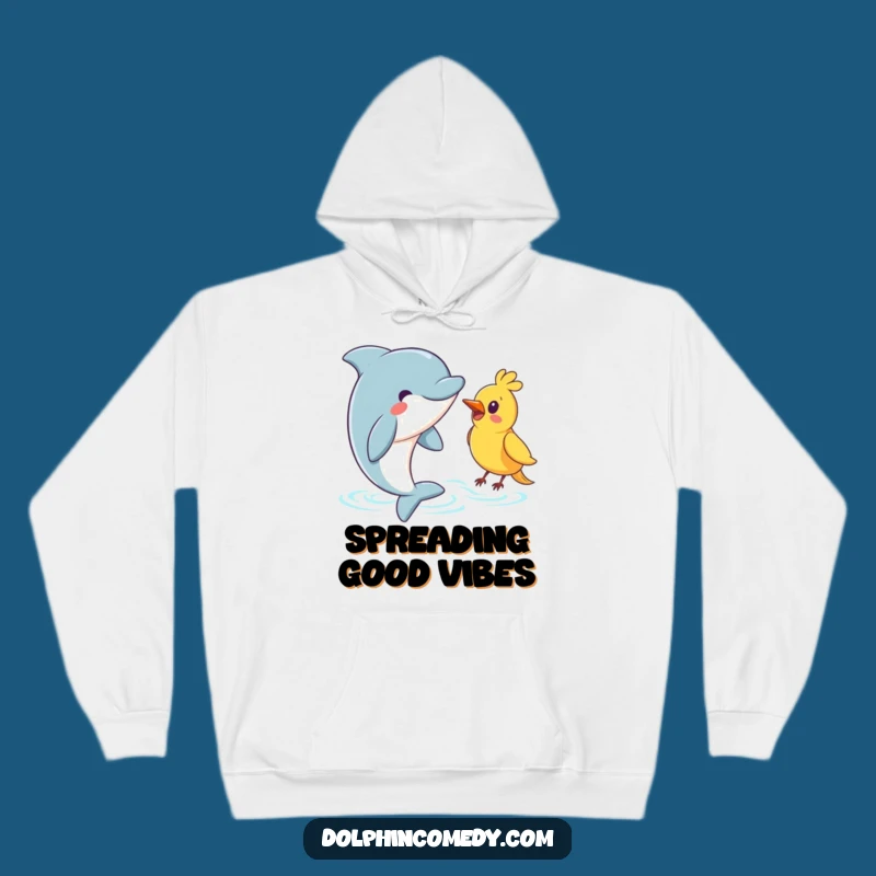Funny Greeting Dolphin Hoodie: Cozy Bird Friend Wear, Your New Favorite Funny Gift