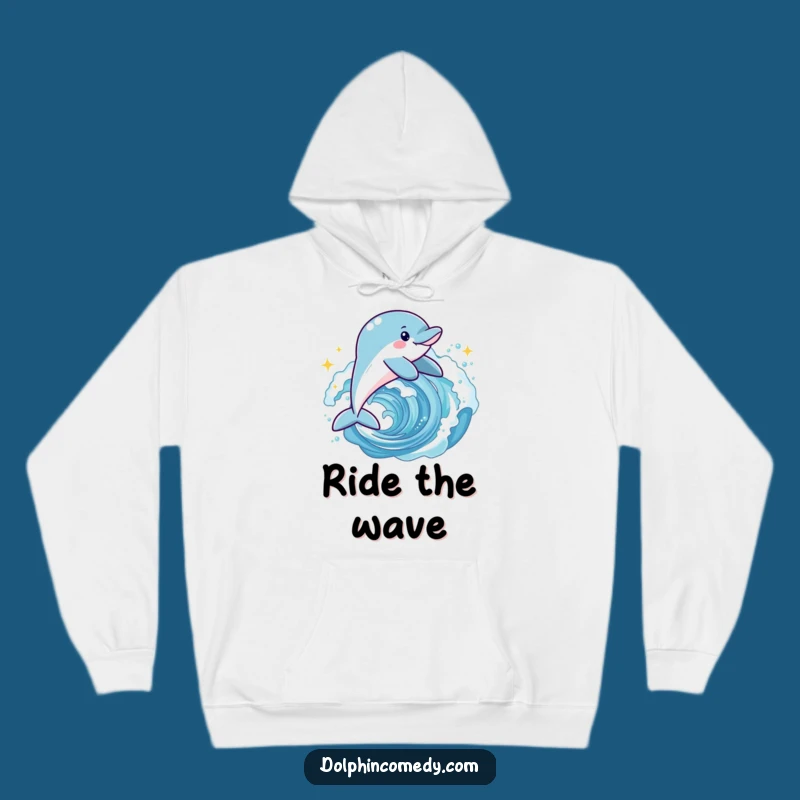 Funny Joyful Dolphin Hoodie - Cozy Leaping Wave Sweatshirt
