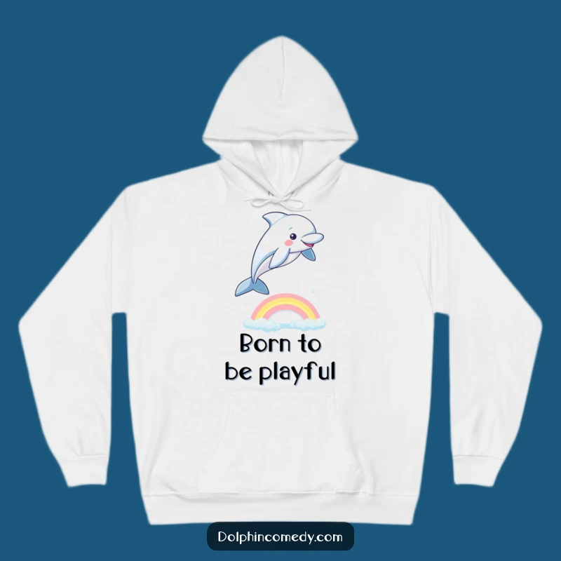 Funny Playful Dolphin Hoodie: Cozy Rainbow Jumper, Your New Favorite Funny Gift