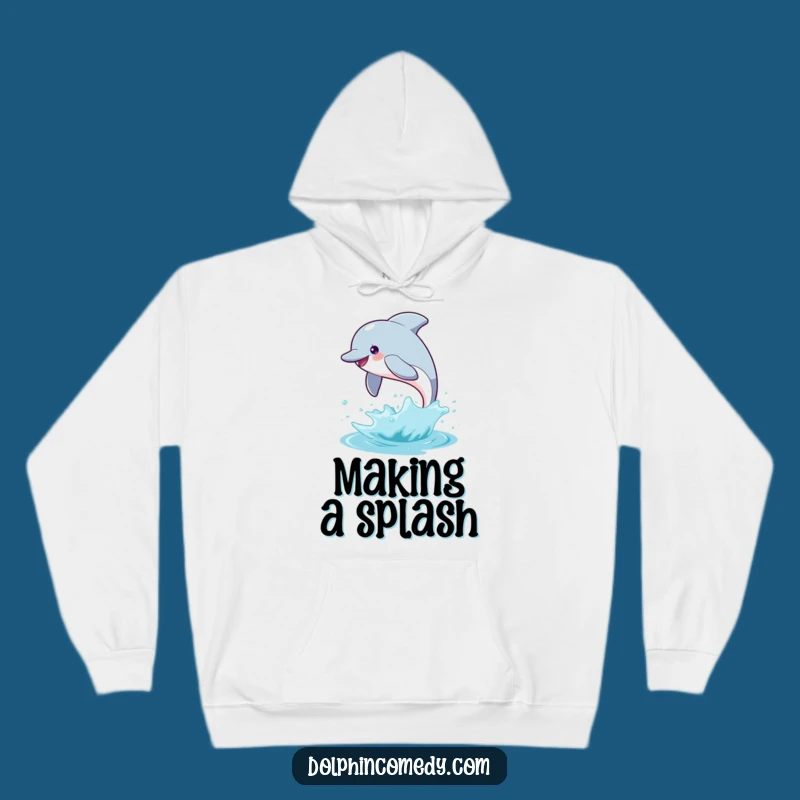 Cozy Funny Dolphin Leap Hoodie a Warm Gift for Ocean Fans