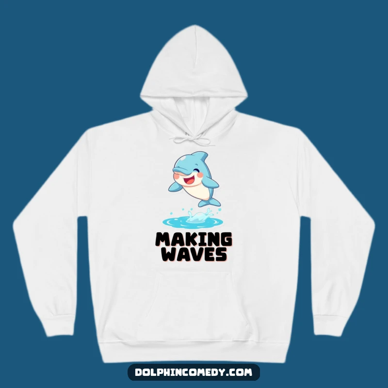 Funny Joyful Dolphin Hoodie - Cozy & Comical Sweatshirt for Ocean Enthusiasts