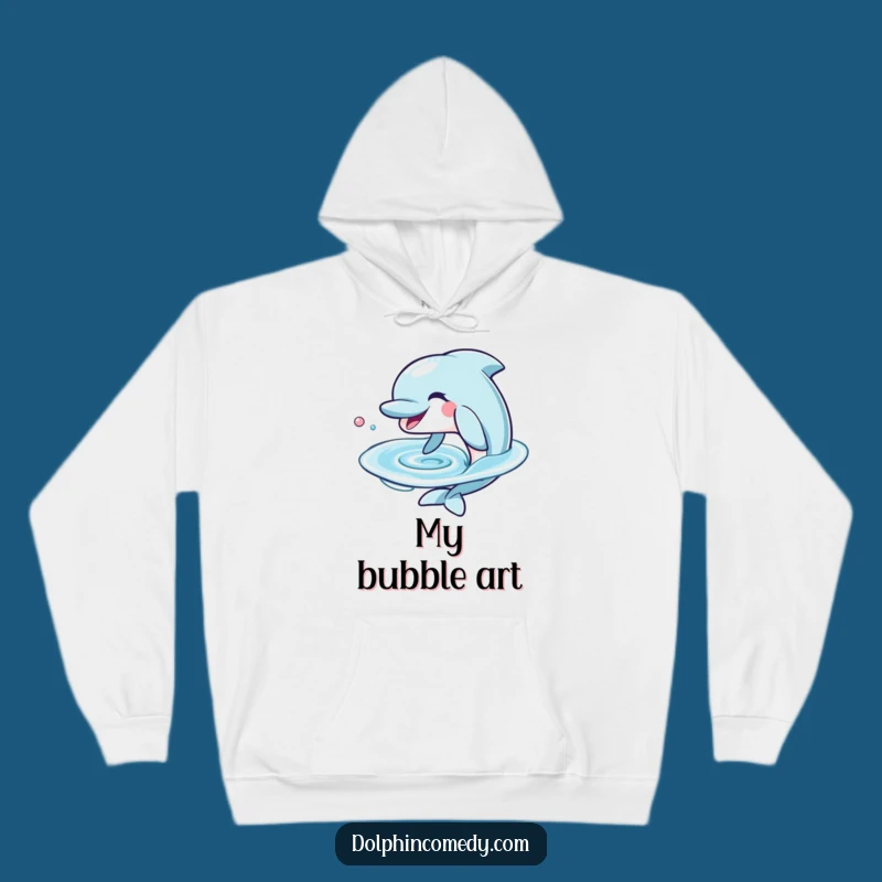 Funny Dolphin Water Ring Hoodie - Cozy Grinning Dolphin Sweatshirt, Great Gift