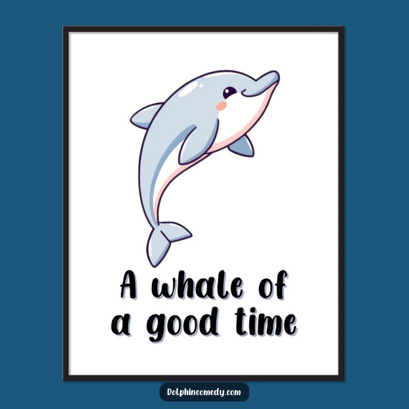 Free Printable Funny Dolphin Wall Art - Arcing Through Air Downloadable Decor
