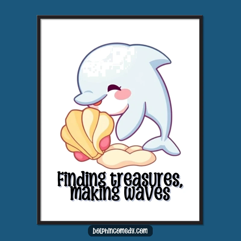 Free Printable Wall Art: Funny Dolphin & Seashell Downloadable Decor for Coastal Vibes