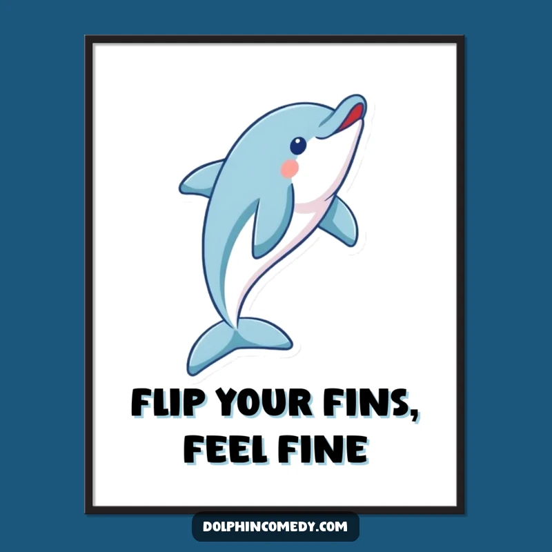 Free Printable Wall Art: Flipping Dolphin, Dynamic Downloadable Ocean Decor