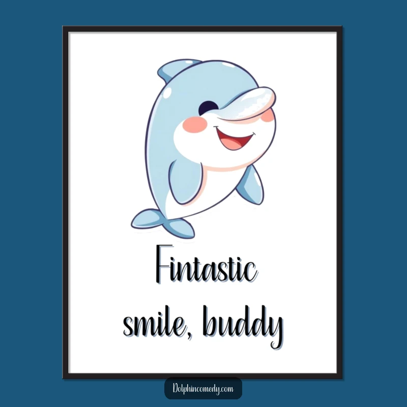 Free Printable Dolphin Wall Art: Friendly Smiling Dolphin Download Decor
