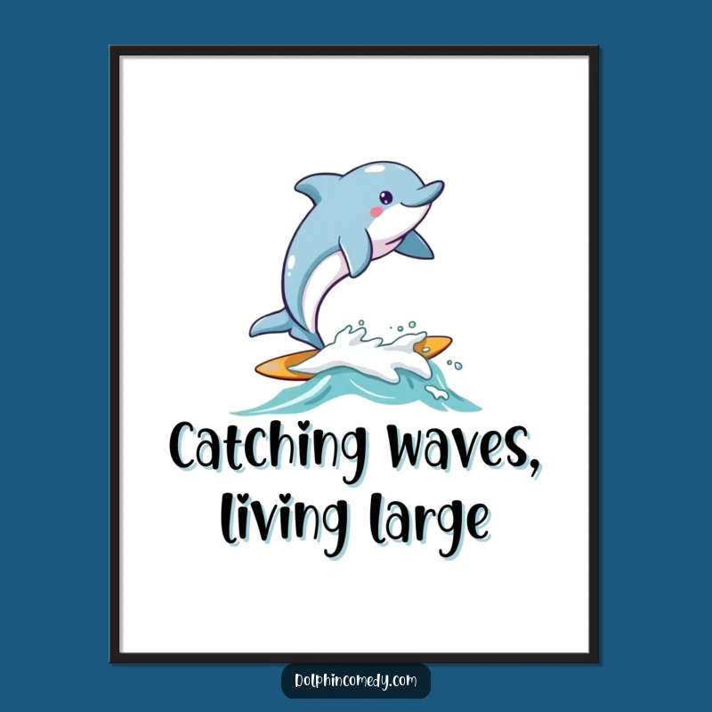 Free Printable Wall Art: Surfing Dolphin Vibes, Relaxing Downloadable Decor