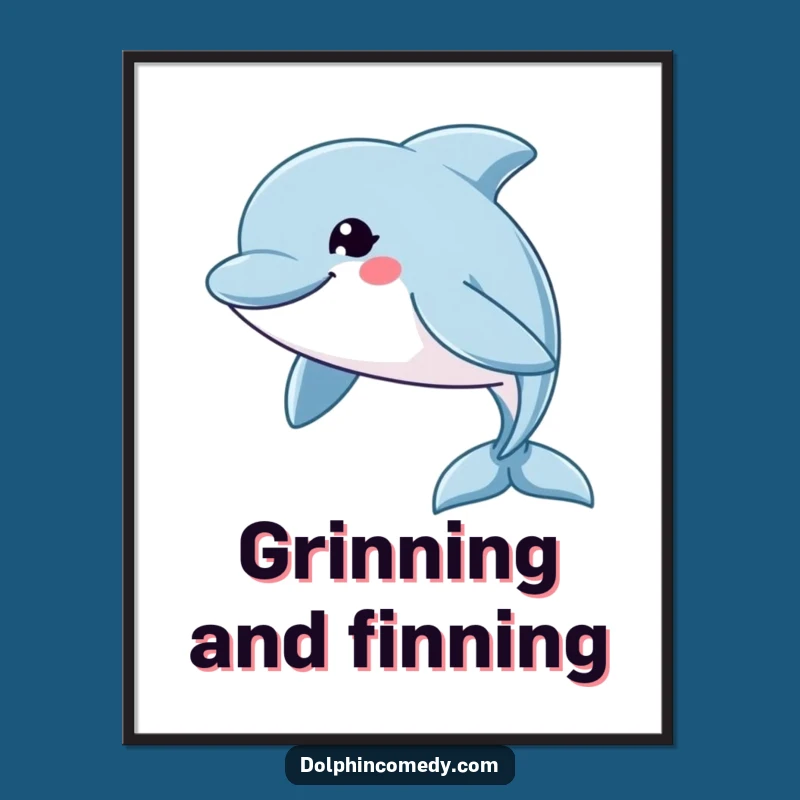Funny Free Printable Wall Art: Grinning Dolphin Swift Swimmer Downloadable Decor