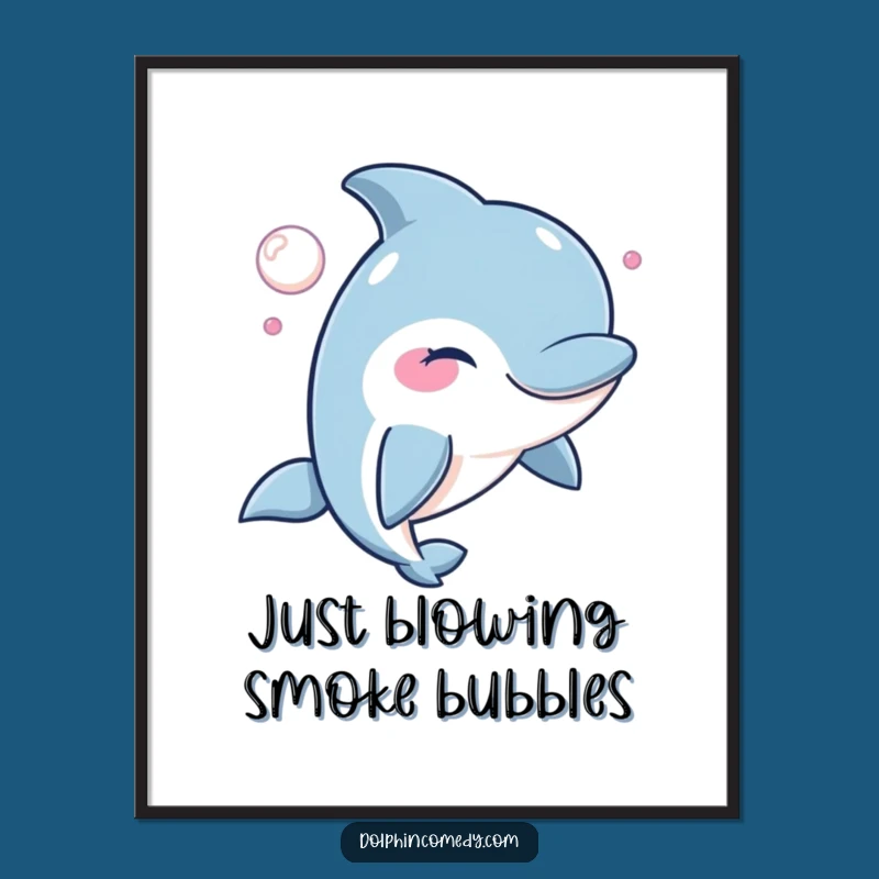 Free Printable Wall Art: Winking Dolphin Bubble Mischief, Fun Downloadable Decor