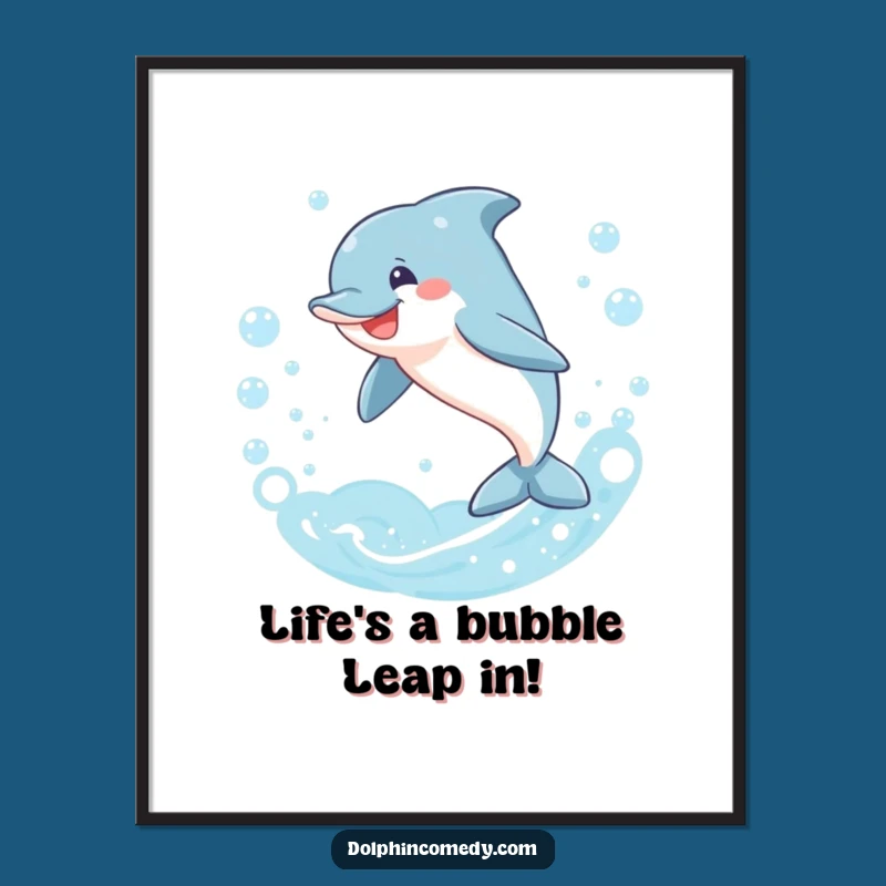 Free Printable Dolphin Wall Art: Leaping Bubbles Joyful Decor