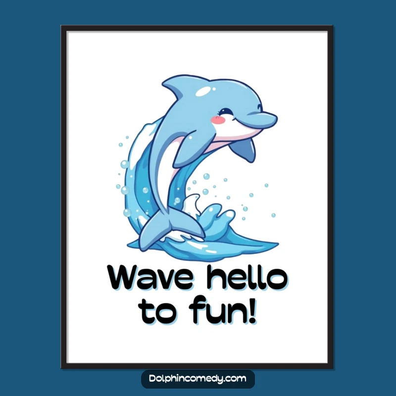 Free Printable Wall Art: Dolphin Wave Leap, Funny Downloadable Art for Coastal Vibes