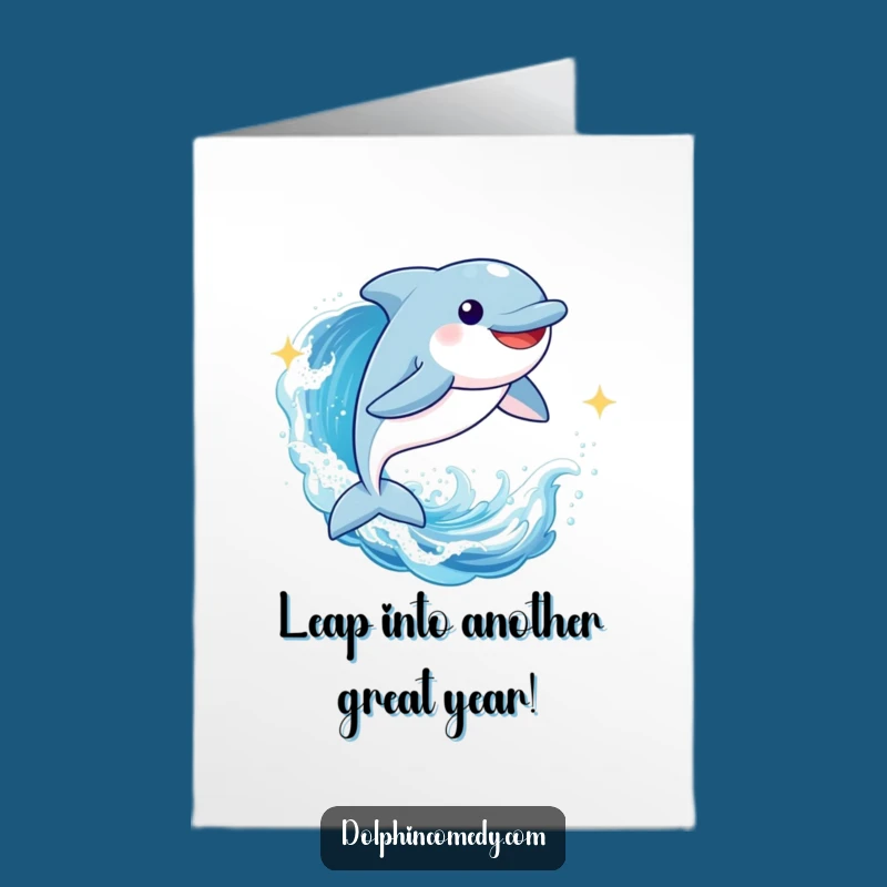 Free Printable Birthday Card: Joyful Dolphin Leap, Energetic Downloadable Gift