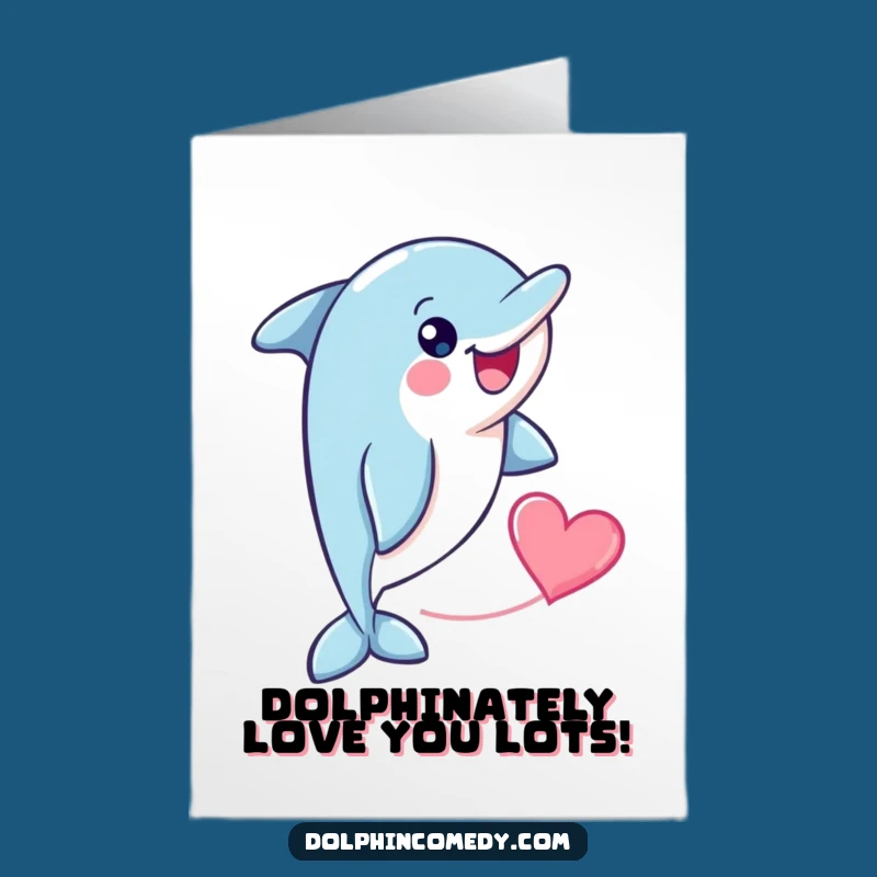 Free Printable Dolphin Birthday Card: Funny Heart Tail Design for a Loving, Downloadable Gift