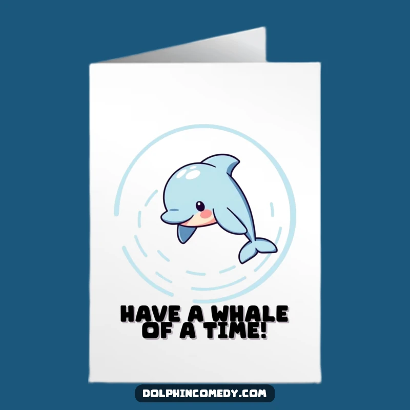 Free Printable Birthday Card: Playful Dolphin Circles, Funny Downloadable Gift