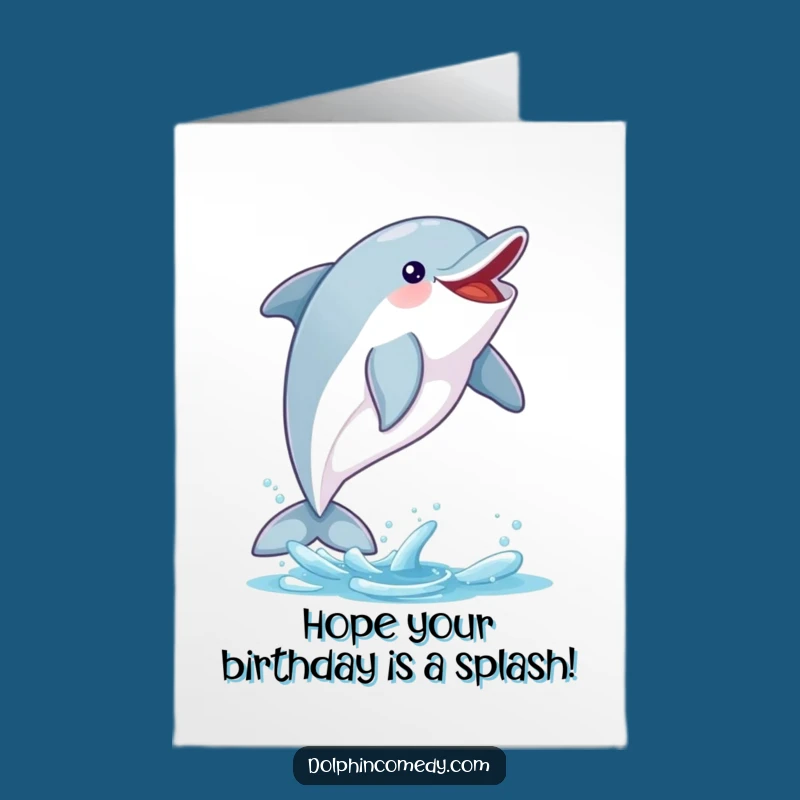 Free Printable Dolphin Catch Birthday Card - Funny Fishy Downloadable Greeting for Celebrations