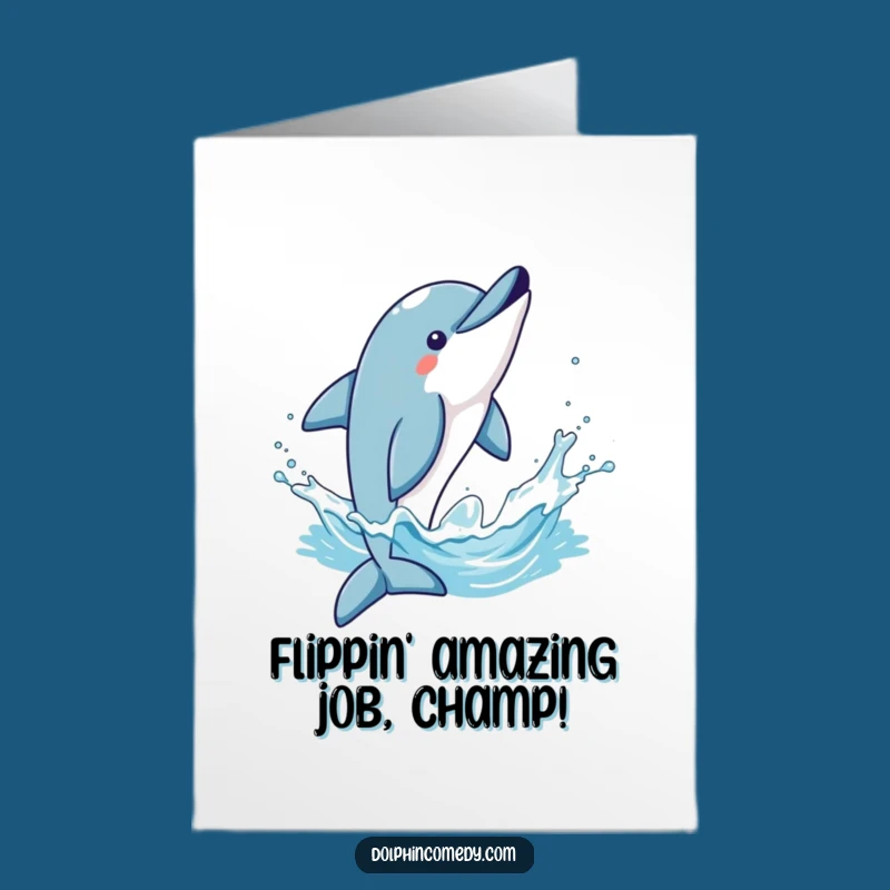 Free Printable Congrats Card: Dolphin Splash, Funny Downloadable Gift