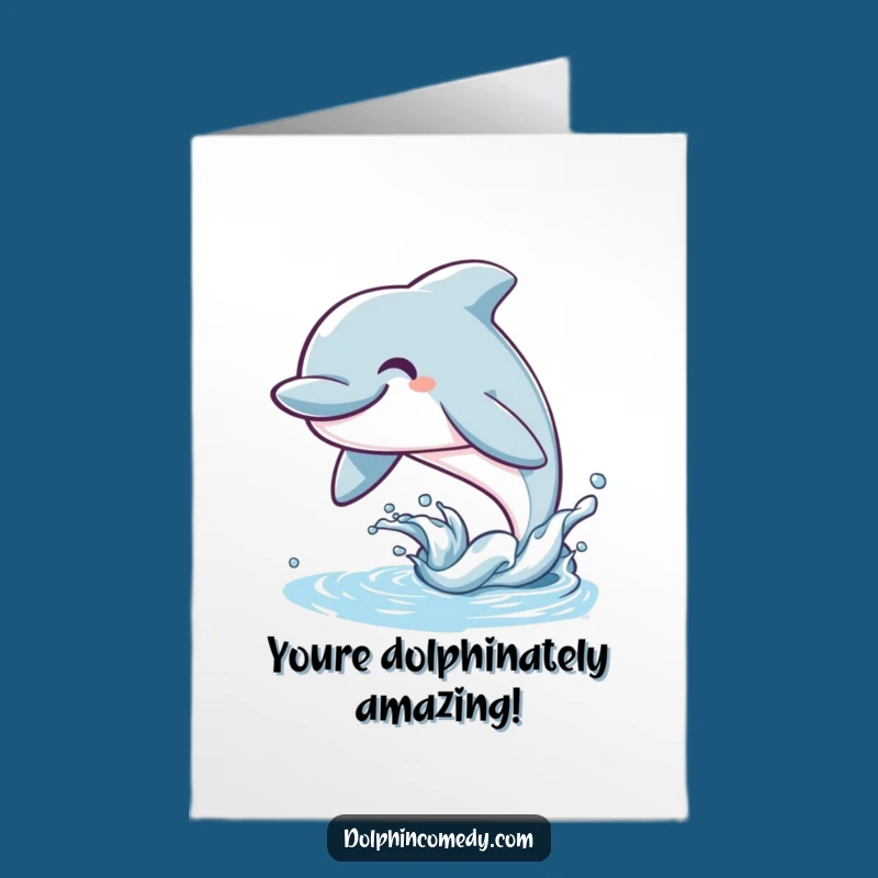 Free Printable Congrats Card: Smiling Dolphin Leaps - Fun Downloadable Ocean Gift