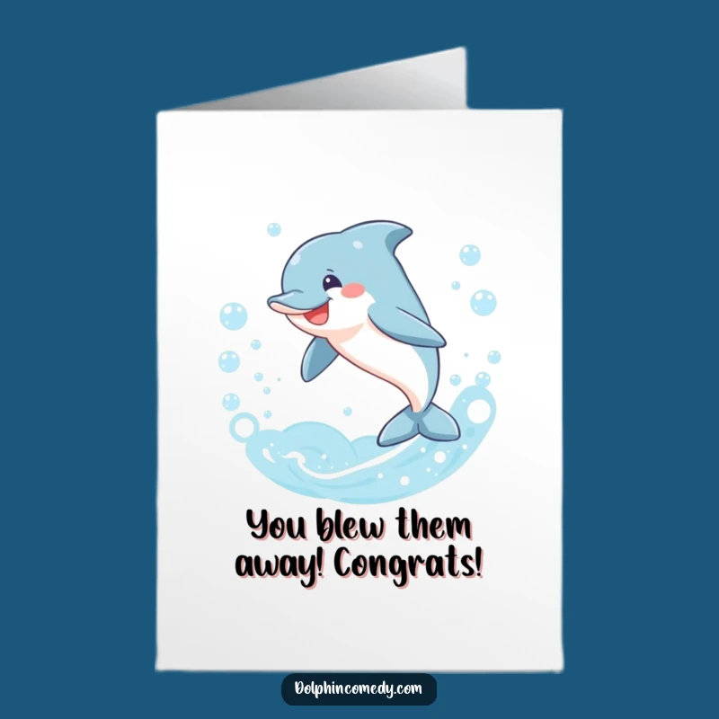 Free Printable Dolphin Congratulations Card: Leaping Bubbles Success Downloadable