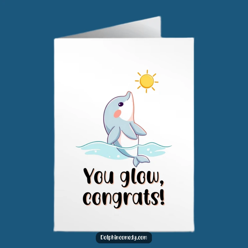 Free Printable Congrats Card: Curious Dolphin, Bright Downloadable Cheer